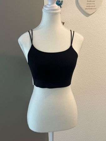 Bustier - Top schwarz Rippstrick von H&M Gr. S