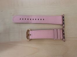 Apple Watch Armband Leder Rosé goldfarbene Schnalle Gröss...