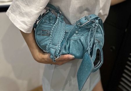 Balenciaga Stil Tasche türkis