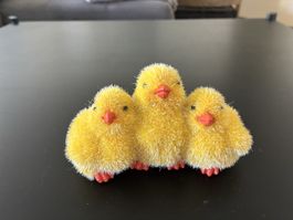 Osterdeko 3 Kücken Plüsch Gelb Neu