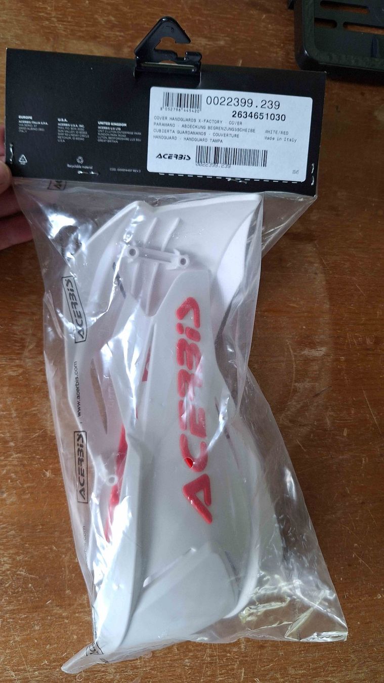 Acerbis Protezioni & Imbottiture: Acerbis X-Factory Handschalen weiss-rot – Nuovo e nell'imballaggio originale da Oberuzwil venduto da enduristo