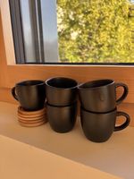Keramiktassen + Bambus Untertasse 