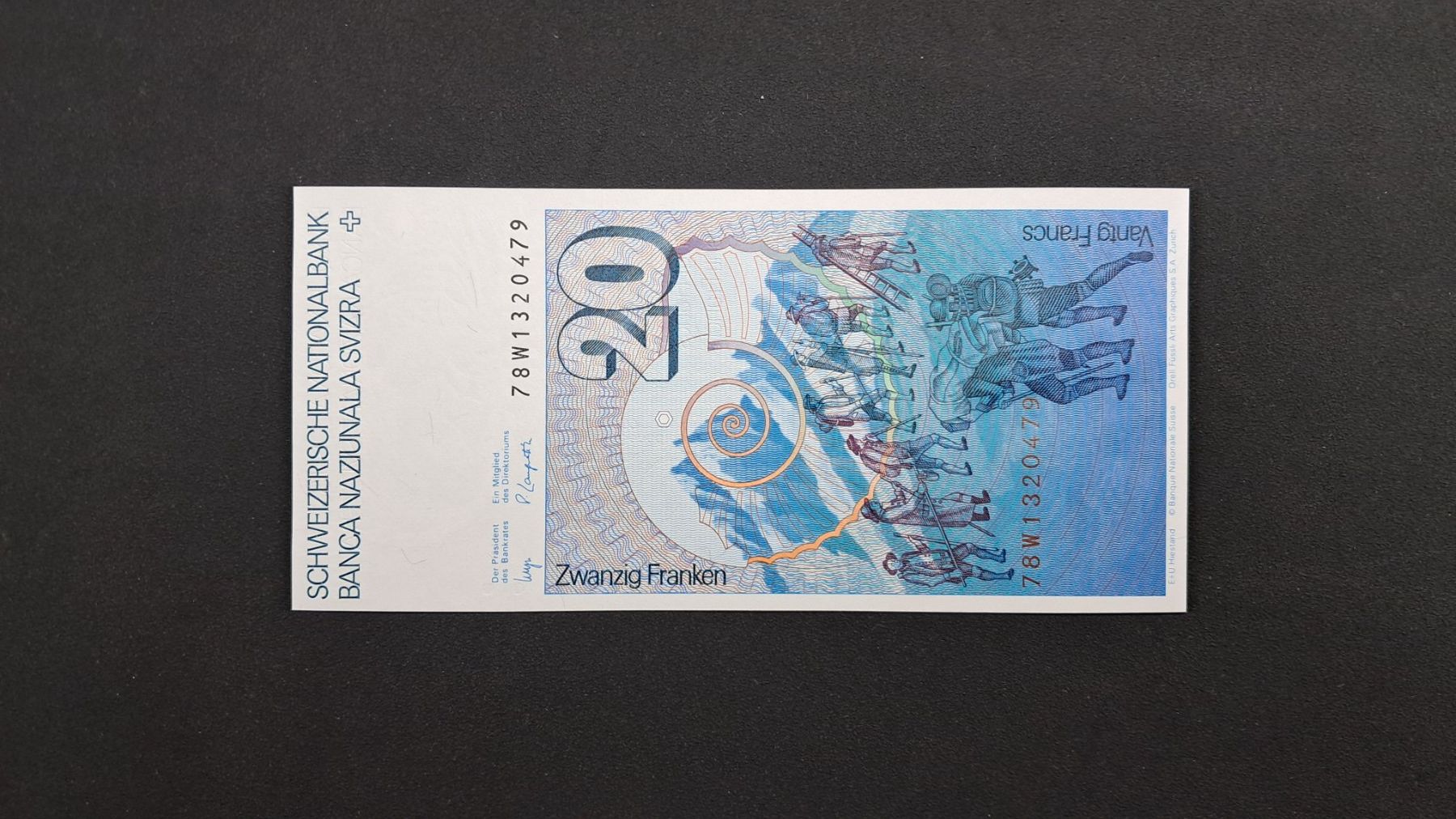Banconote: Schweiz 20 Franken 1978 Bankfrisch – Nuovo e nell'imballaggio originale da Lufingen venduto da E-Auktion 1