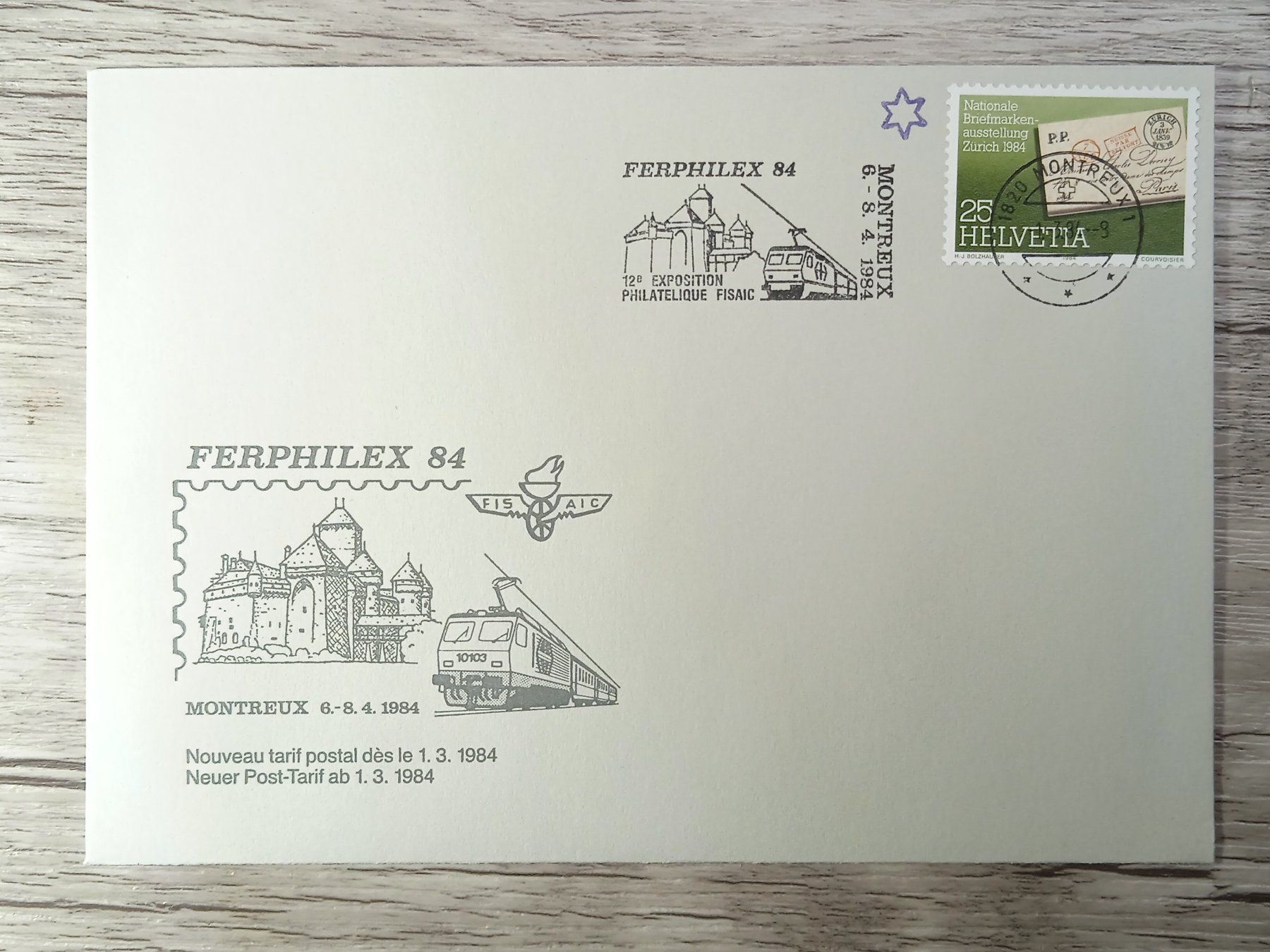 Tutti i francobolli: TR52 Enveloppe + Timbre Suisse 1984 – Usato da Cousset venduto da Patrick_Collections