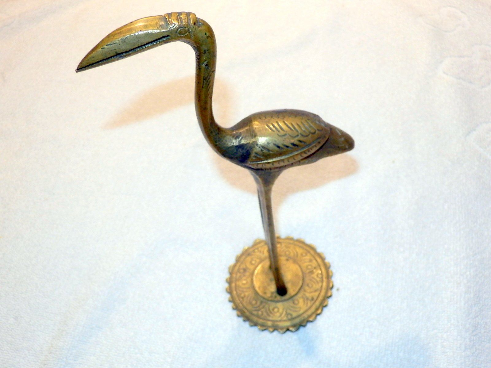 Figurines: Vogelfigur, Messing, Storch oder Flamingo?,  21cm hoch – D'occasion à Ueberstorf par dinbau 3