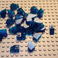 Lego 29 x Dachstein 1x2 (3040) trans.dunkel blau