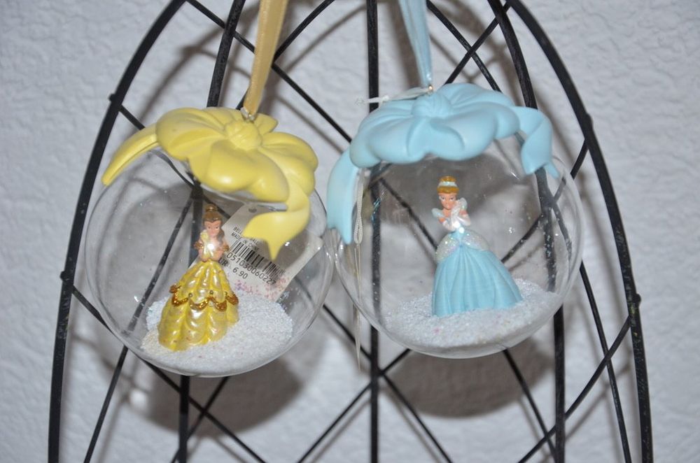 2 Vintage Euro Disney PrinzessinnenWeihnachtskugeln Glas Kaufen auf