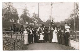 Hochzeit - Gesellschaft Kutschen - Foto-AK  Winterthur  1916