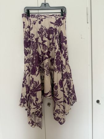 H&M Viskose-Rock Gr. 38 Blumenmuster asymmetrisch