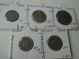 Dominikanische Republik, Konvolut alte Münzen 1976-87