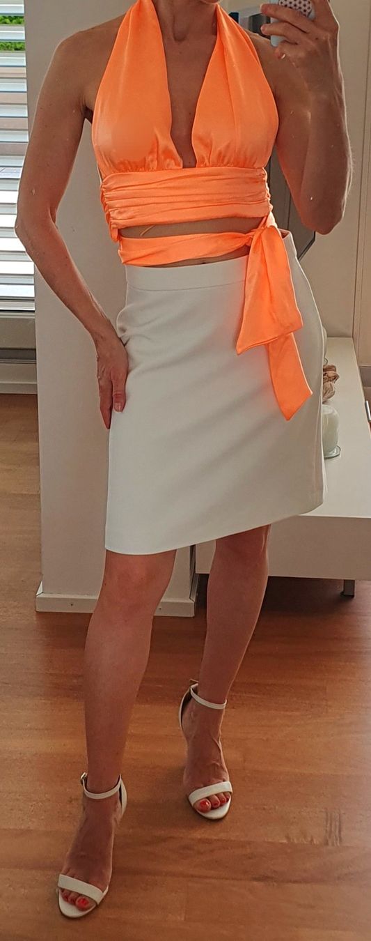 Zara Camicette: Bluse orange Grösse XS/S rückenfrei – Usato da Stansstad venduto da InStyle8 2