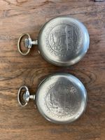 2 antike Taschenuhren mit Zugmotiv, Sammlerstück!