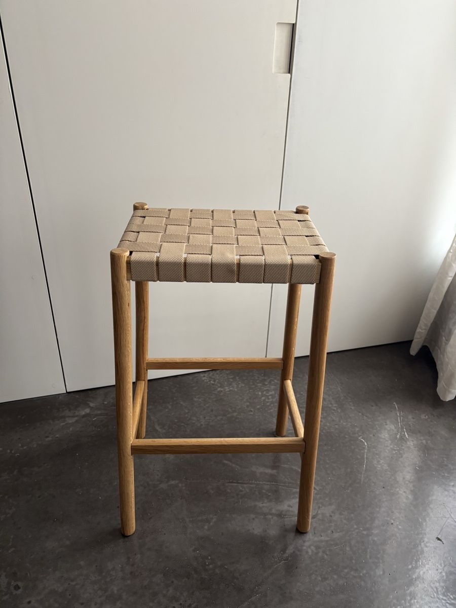 Sgabelli: Schöner Barhocker aus Holz mit Textilgewebe, neuwertig – Usato da Zürich venduto da yxnarum 3