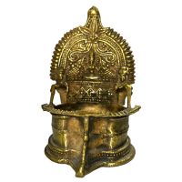 Indian-Shelf Handmade Heritage Laxmi Engraved oil lamp