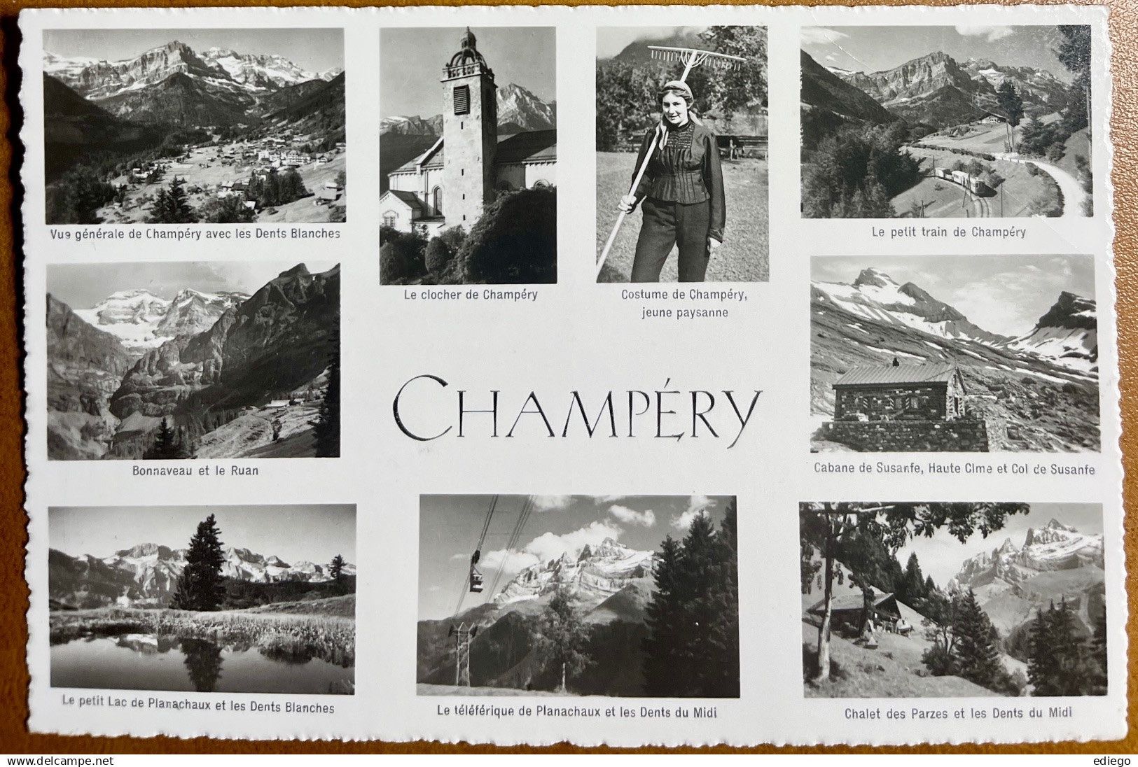 Cartoline postali: CHAMPERY - Multi-vues ancienne – Usato da Lutry venduto da Ediego