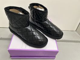 Stiefeletten Schwarz Grösse 40 gesteppt mit Futter neu 