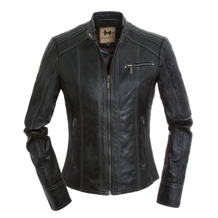 Schwarze Damen Lederjacke aus echtem Leder in 38 NEU