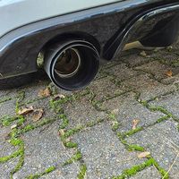 2x Endrohr Auspuffblenden Schwarz Glänzend Carbon