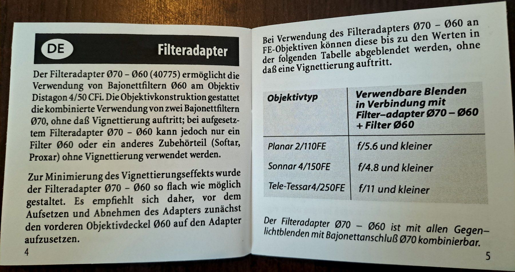 Filtri: Hasselblad Filter adapter 70 60mm – Usato da Genève venduto da Blowupster 3