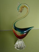 MURANO farbiger eleganter Vogel Figur