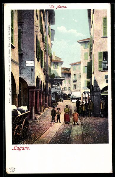 Cartoline postali: AK Lugano, Via Nassa – Usato da Berlin venduto da bartko-reher