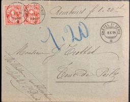 Schweiz 1904 – Brief Chatel-St-Denis – 2x 10 Rp Helvetia