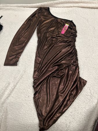 Cocktailkleid asymmetrisch mit Schnur Gr M NEU