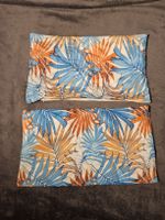 2x Kissenbezüge mit tropischem Palmblattmuster 49x29 cm