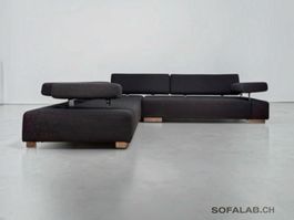 Brühl Sunrise-Ecksofa aus dunkelgrauem Stoff Made in Germany