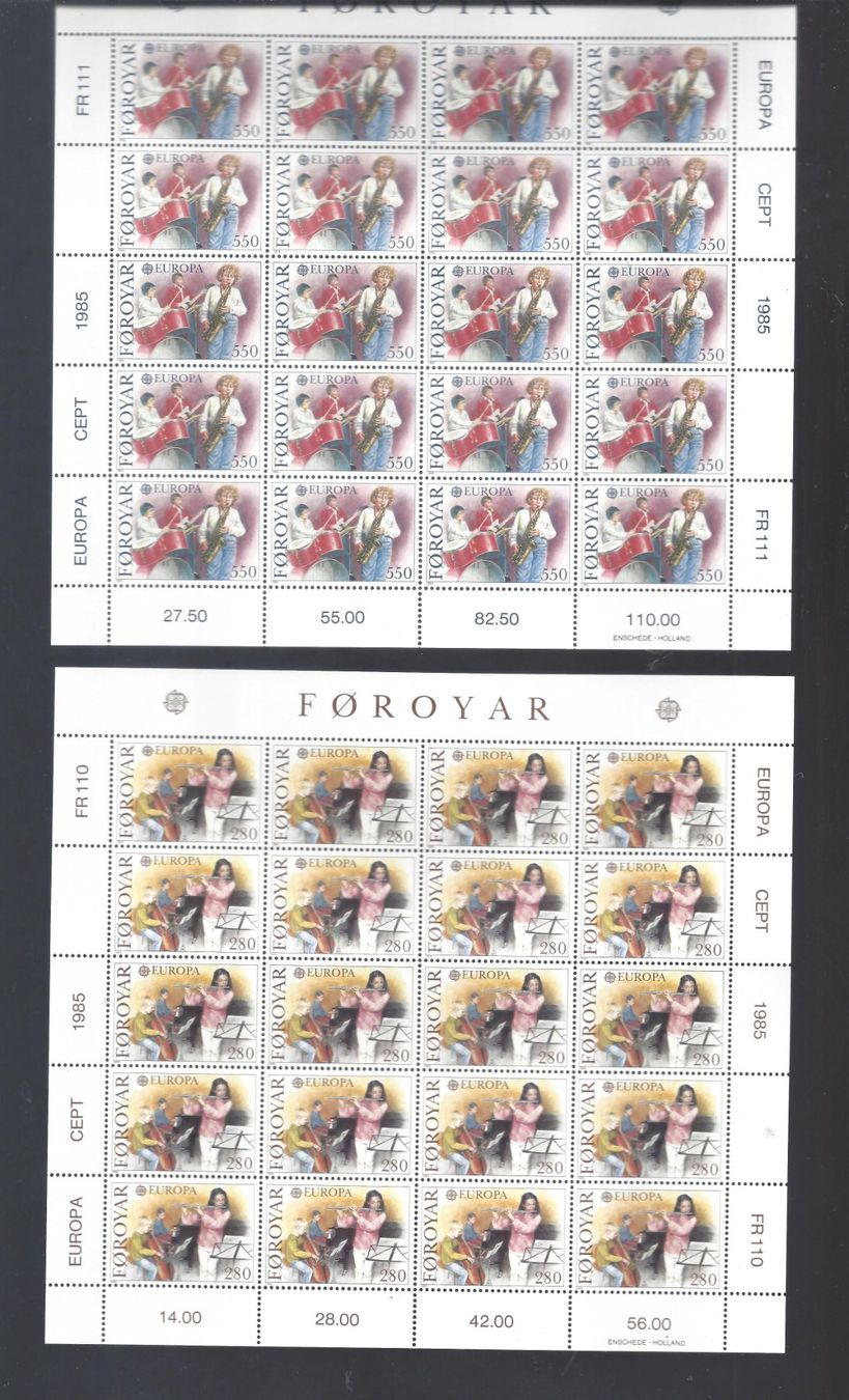 Tutti i francobolli: FÄRÖER EUROPA CEPT Bogen Satz ** 1985 – Nuovo (secondo la descrizione) da Les Valettes venduto da Nuba1