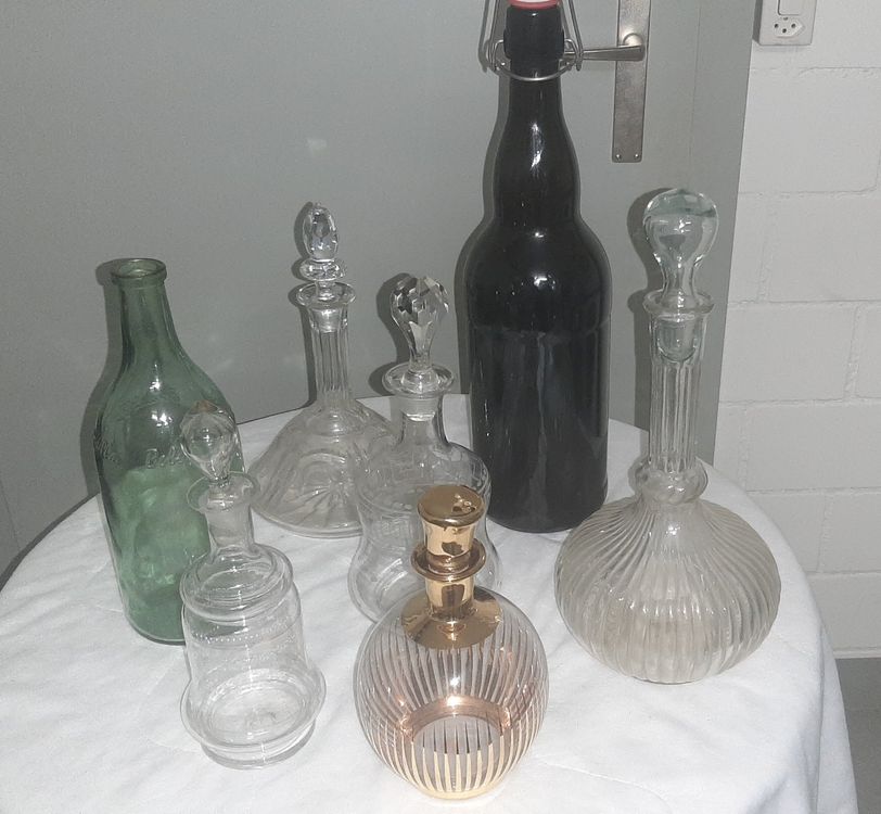 3 Glas-Karaffen Mit Deckel – Je 1 Liter, Schmaler Hals, Spülmaschinenfest, Für Getränke & Dekoration
