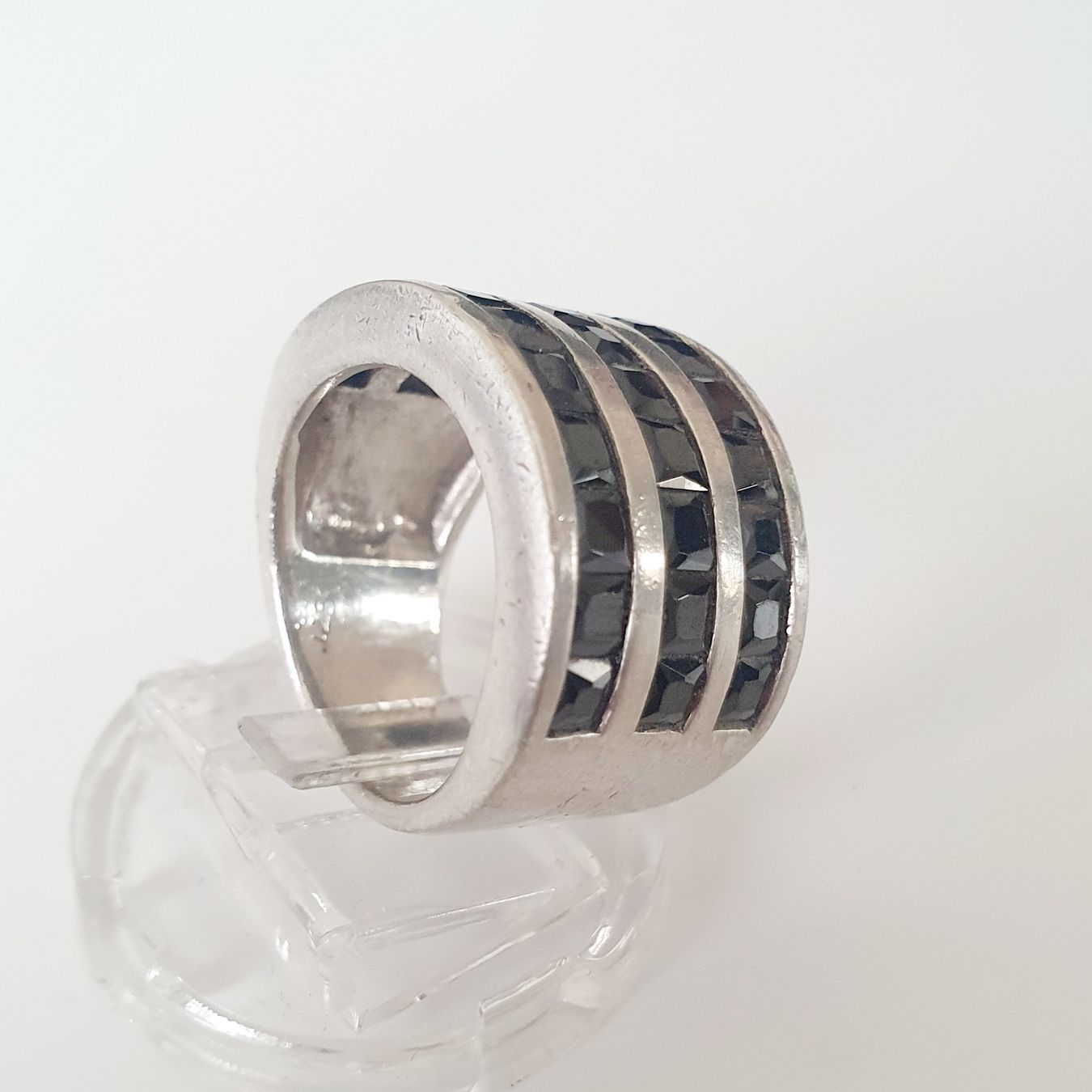 Anelli: Silber Ring mit Onyx Steinen Gr. 17.5 mm – Usato da Kreuzlingen venduto da Wunderkiste123