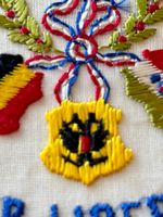 💚 ANTIKE SEIDENBESTICKTE KARTE 💚 For Liberty 1916