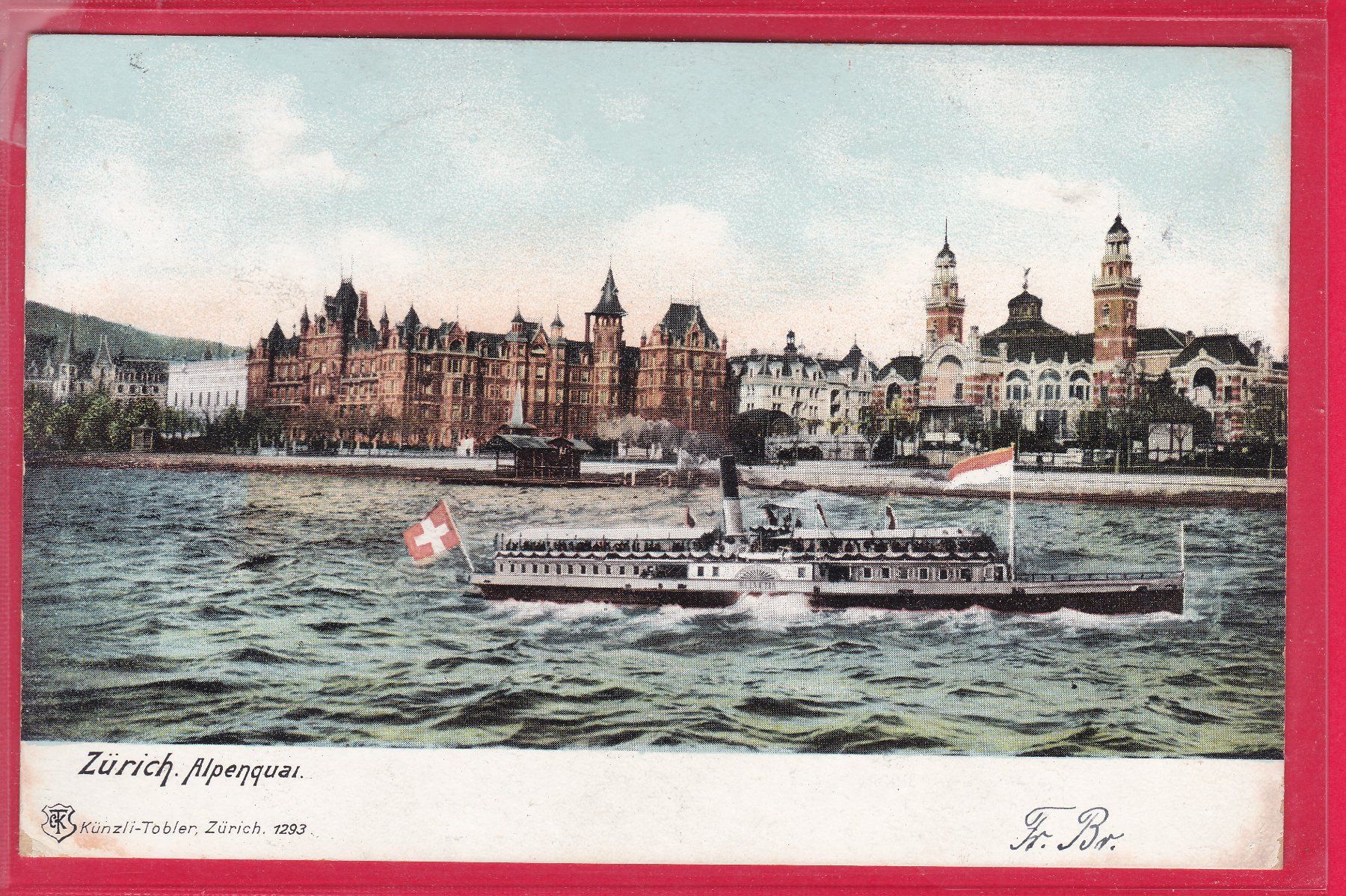Ansichtskarten: ZÜRICH ALPENQUAI, 16.3.1906 – Gebraucht aus Oberrieden von Gebirgsstelze