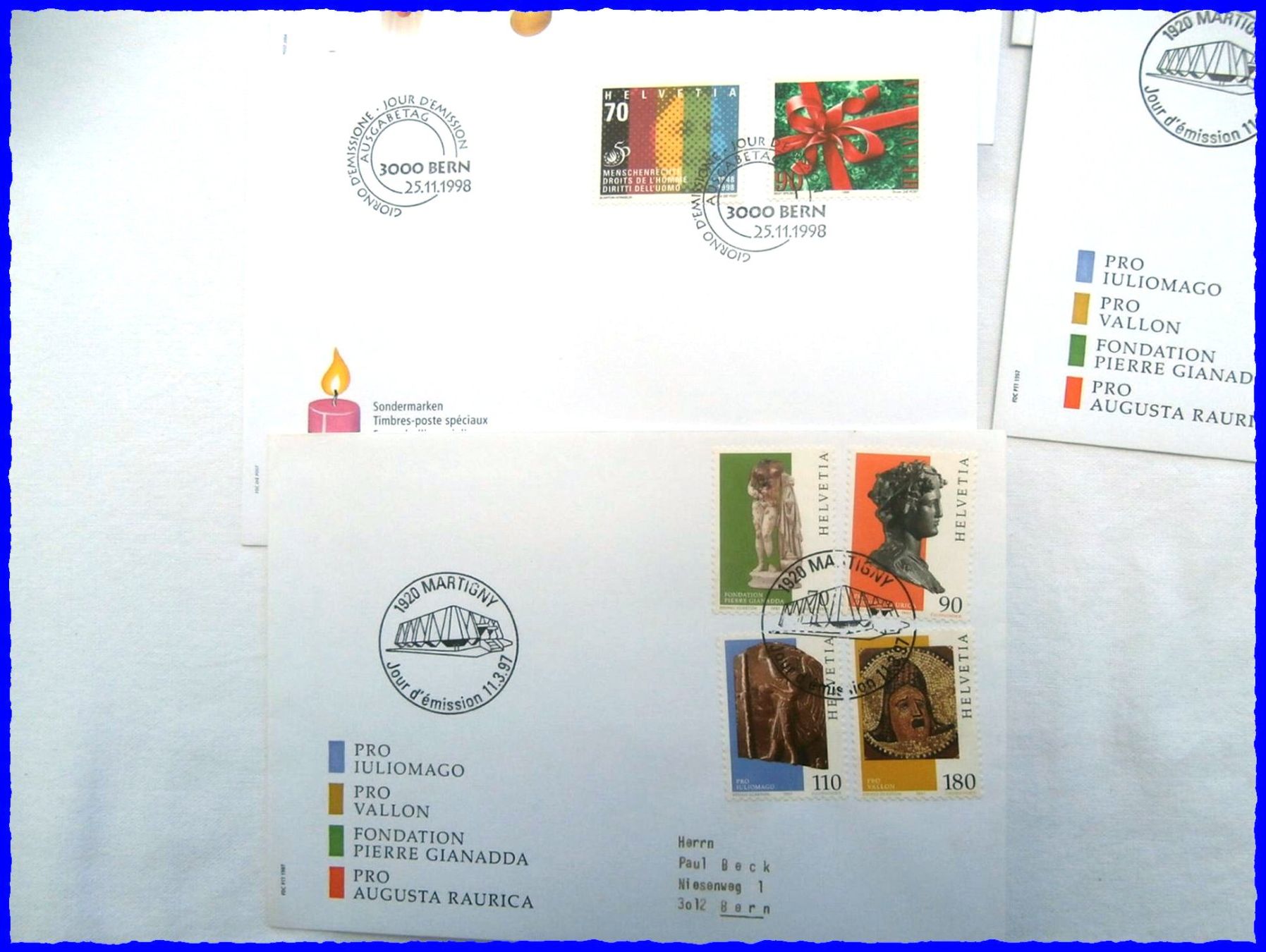 Alle Briefmarken: 9 FDC Briefe Schweiz 1963 - 2005  #16 – Gebraucht aus Worblaufen von Re_mo81 2