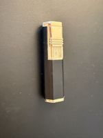 2 Brenner Gas-Feuerzeug, Schwarz/Gold, Nachfüllbar