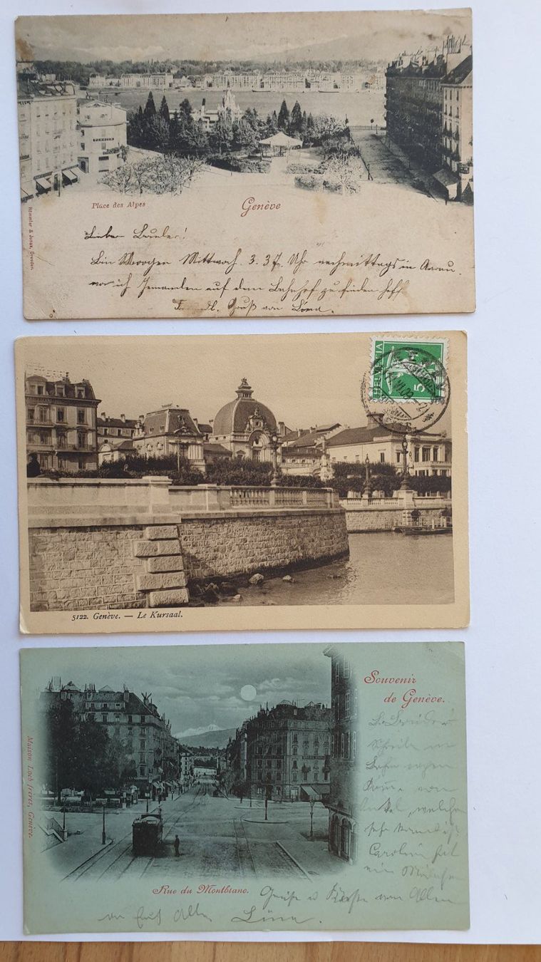 Cartoline postali: Genf. 3 sehr alte Ansichtskarten. – Usato da Goldach venduto da armando_r