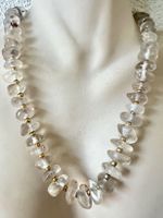 Vintage Bergkristall Nugget Collier - Unikat - 46 cm