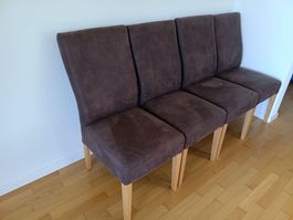 4 weiche Esszimmerstühle, brauner Cord