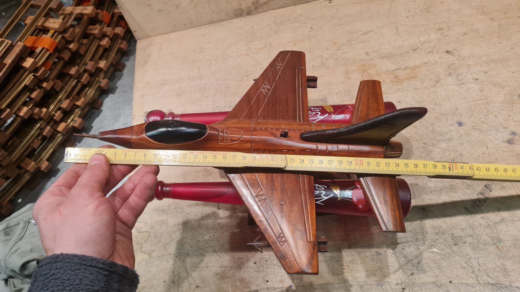 Spirituosen: Holz-Jet / Kirsch / Deko / Geschenk / Kampfjet – Gebraucht aus Safenwil von TOMLUK 7