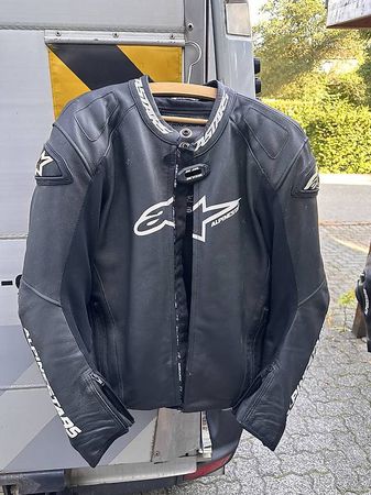 Alpinestars Motorrad-Lederkombi 2-teilig Gr. 56/56 Schwarz