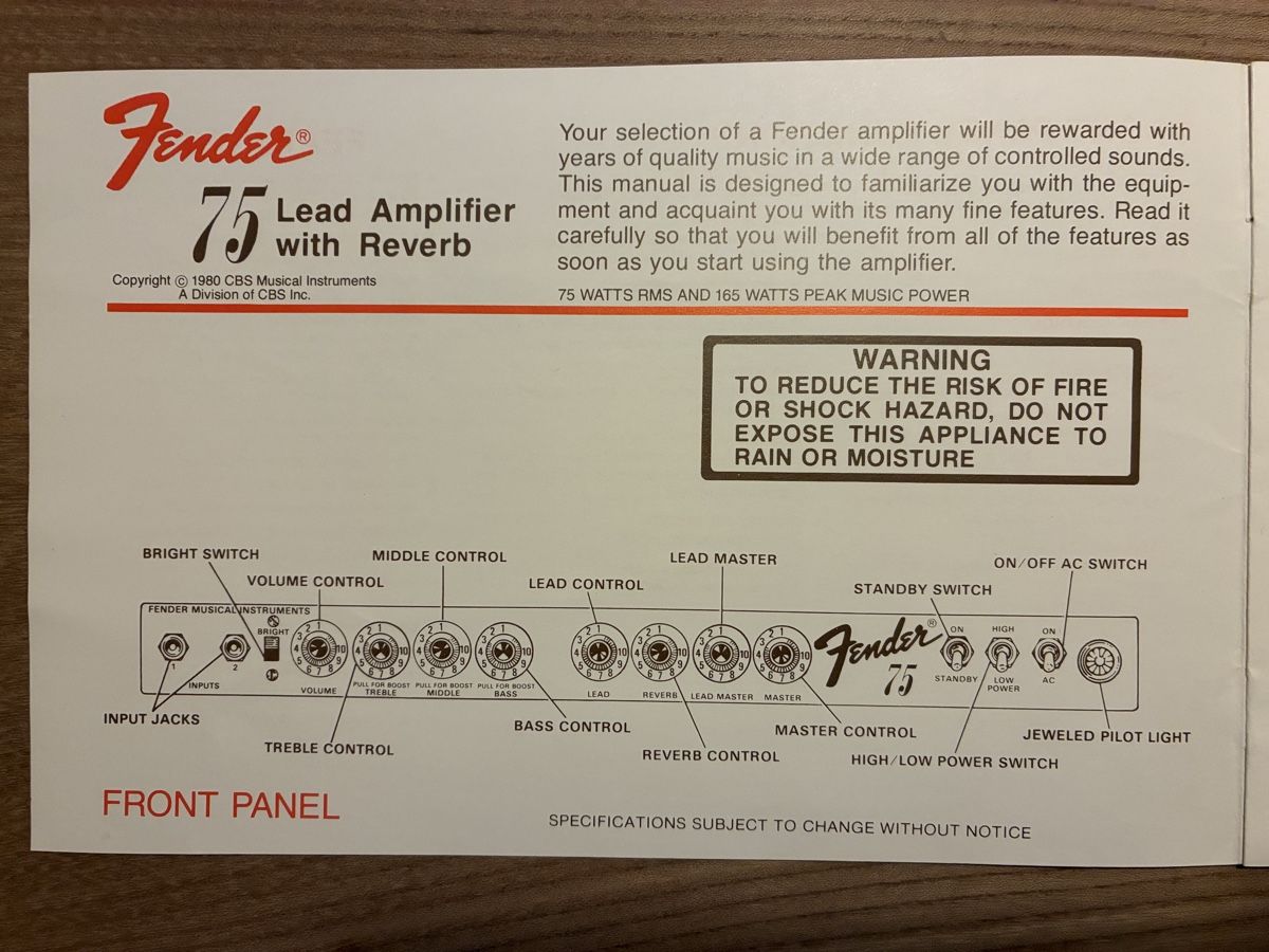 Fender Verstärker: Fender 75 Röhrenverstärker – Gebraucht aus Bichwil von loft204 8