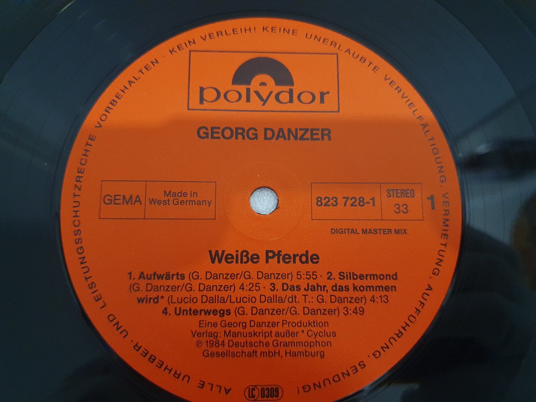 Dischi in vinile: Georg Danzer – Weiße Pferde – Usato da Uster venduto da Vinyl-Leidenschaft 3