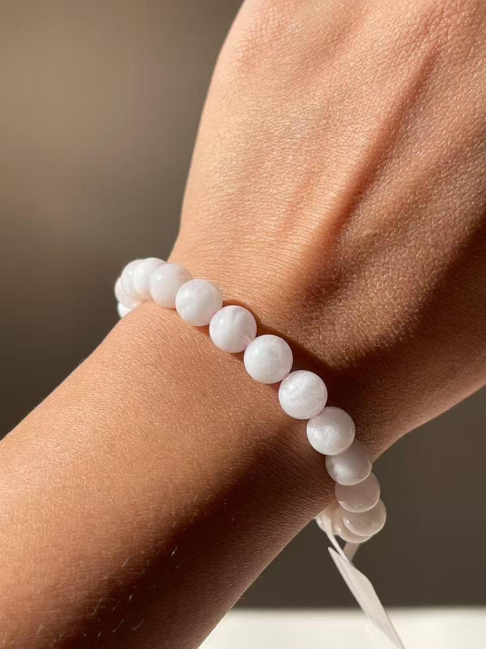 Pietre preziose: Weißer Phantomquarz Edelstein Armband – Nuovo e nell'imballaggio originale da Schiers venduto da sisikristall 6
