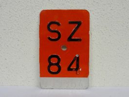 SZ 84 VELONUMMER - FAHRRADSCHILD