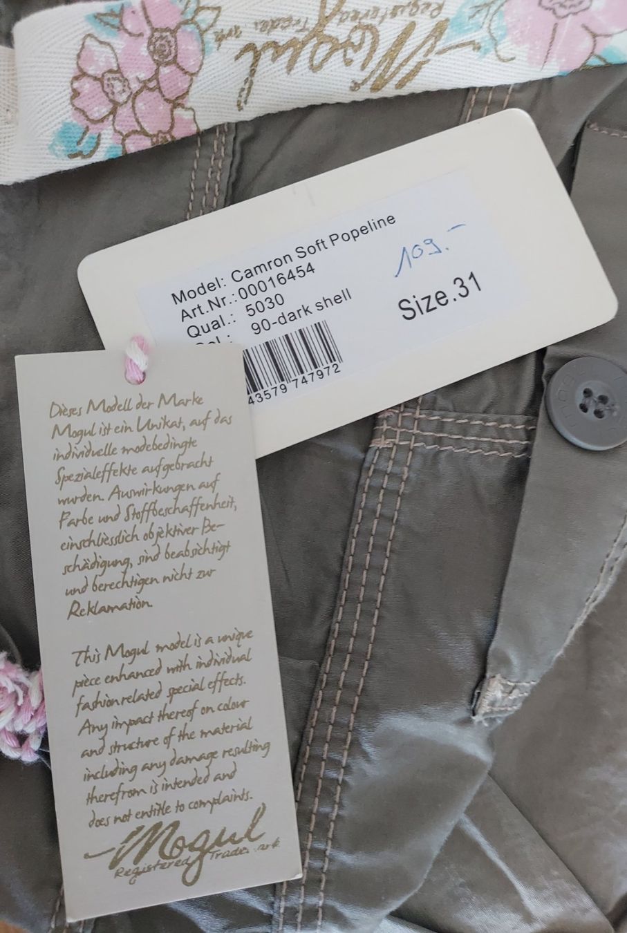 Pantaloni: Neue Mogul Sommerhose, grau, Grösse 31 – Nuovo e nell'imballaggio originale da Basel venduto da Mazzo84 2