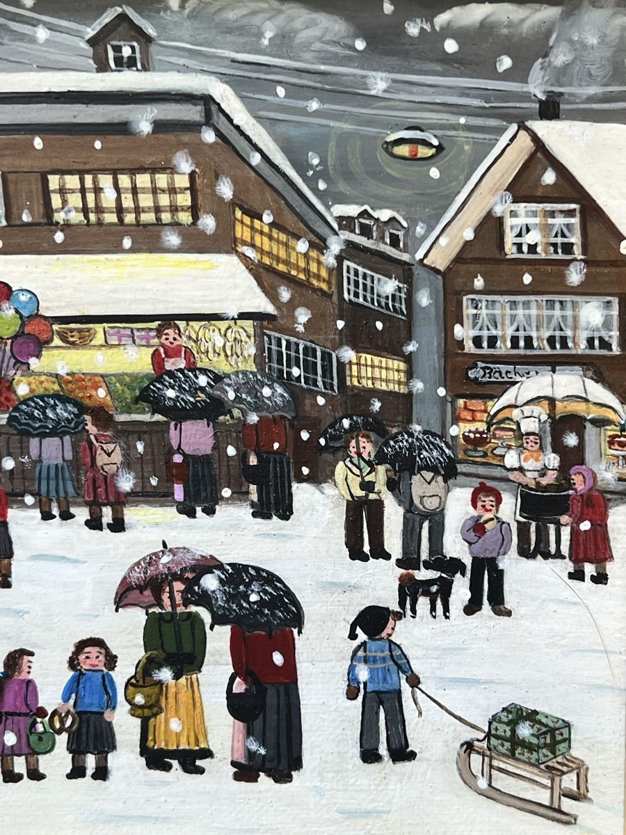 Dipinti: Renate TRICKL: Gemälde Weihnachtsmarkt Winter 2006 – Usato da Adliswil venduto da bilderboerse-zuerich 3