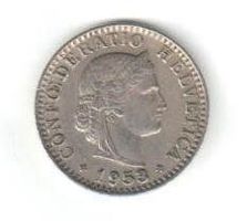 Pièce ancienne de 20 centimes - 1953