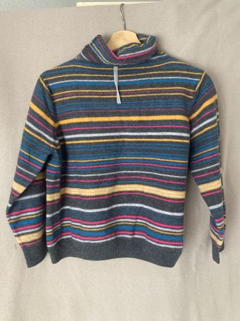Vintage Rollkragenpulli 100% Wolle gestreift Gr. S