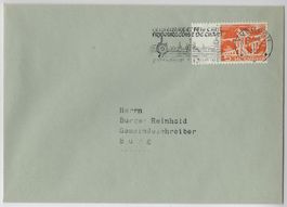 1950 Brief von Yverdon mit Maschinenstempel 4.4.40 fr